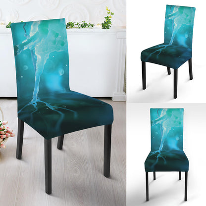 Blue Neurons In The Brain Print Dining Chair Slipcover