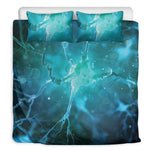 Blue Neurons In The Brain Print Duvet Cover Bedding Set