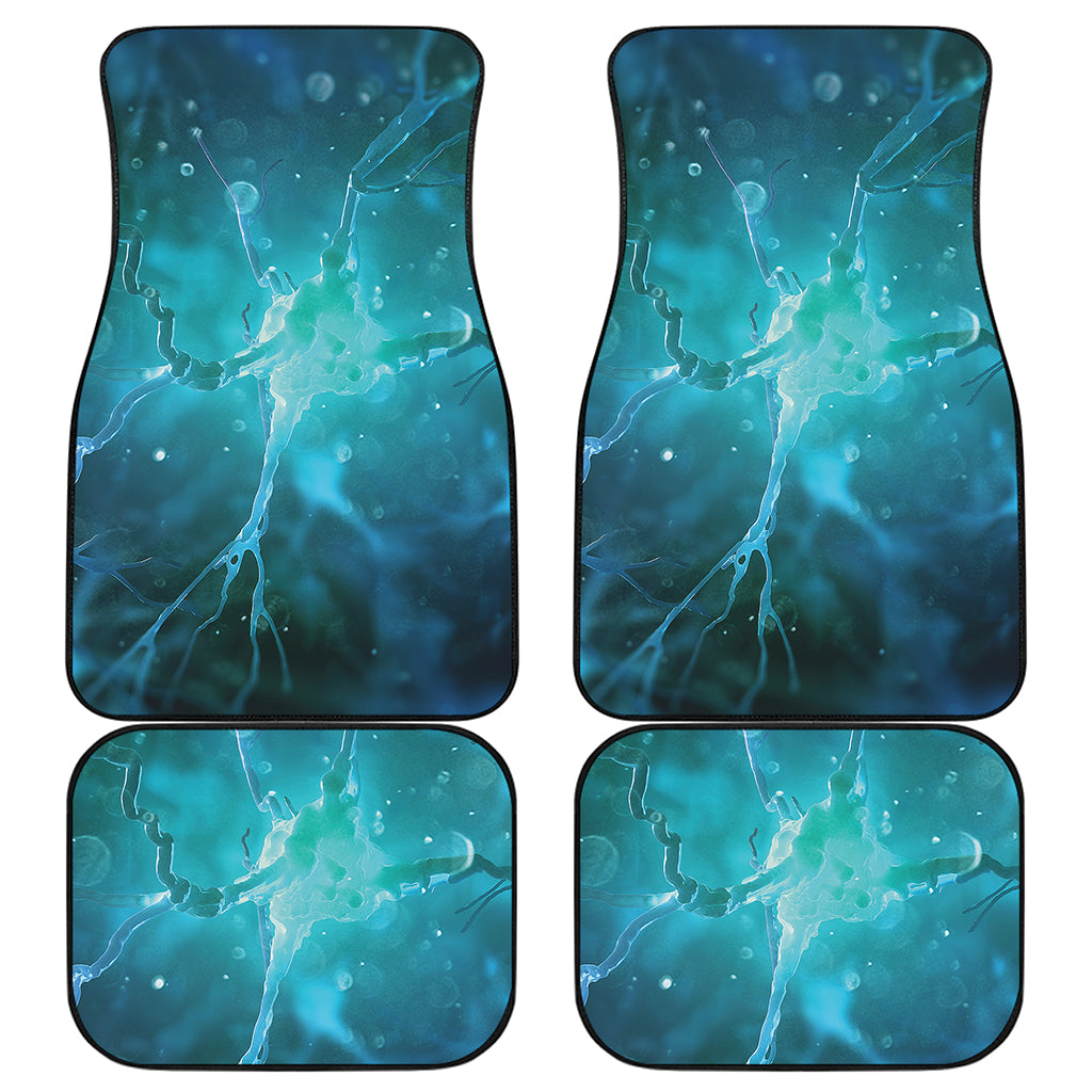 Blue Neurons In The Brain Print Front and Back Car Floor Mats