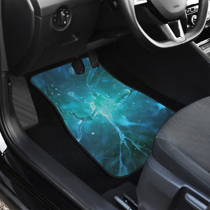 Blue Neurons In The Brain Print Front and Back Car Floor Mats