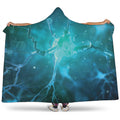 Blue Neurons In The Brain Print Hooded Blanket
