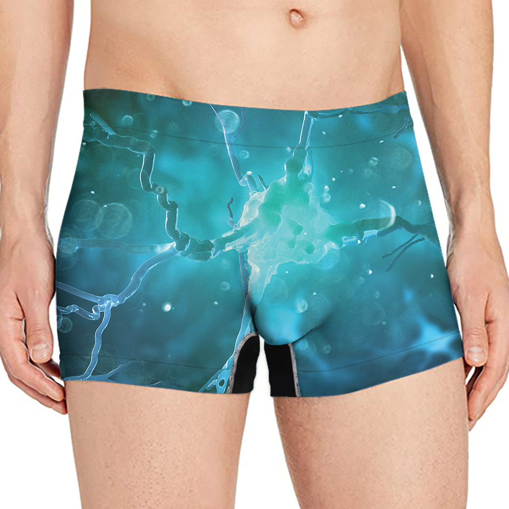 Blue Neurons In The Brain Print Men's Boxer Briefs