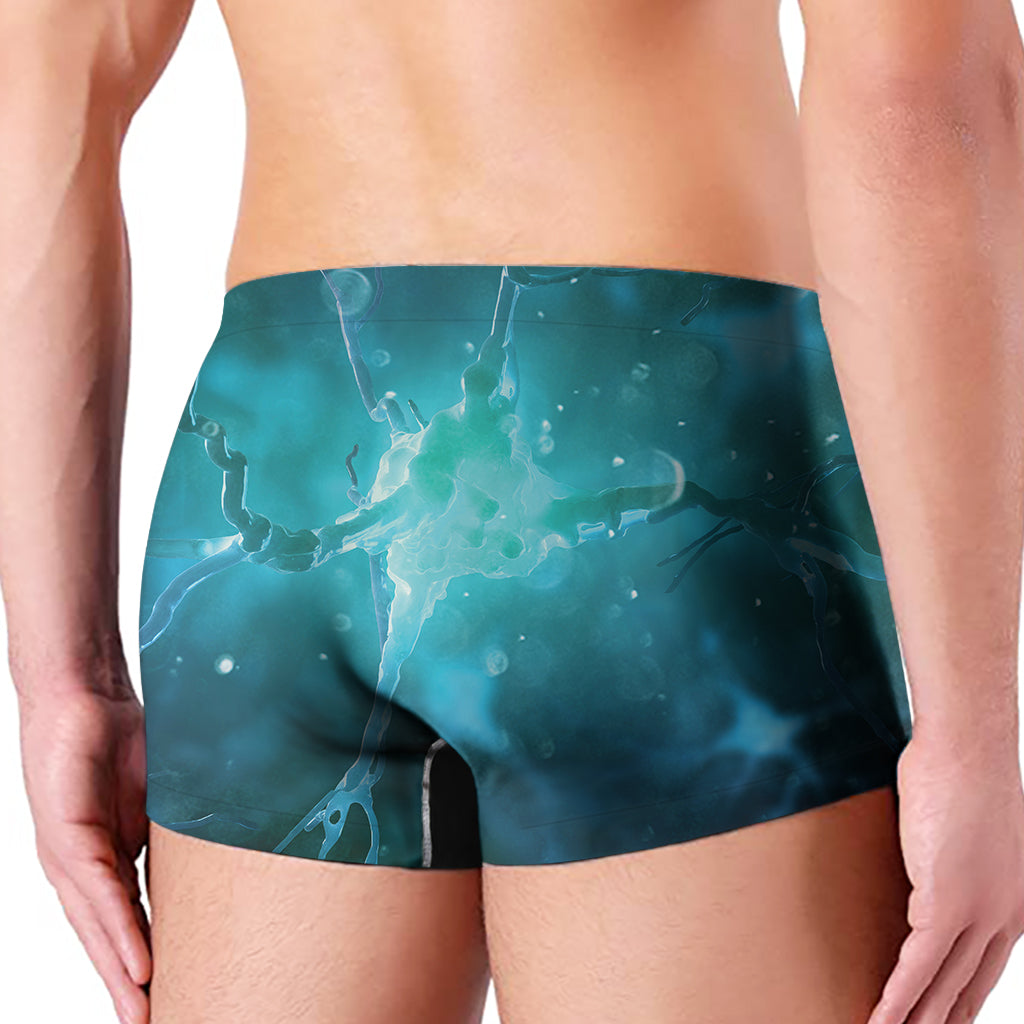 Blue Neurons In The Brain Print Men's Boxer Briefs