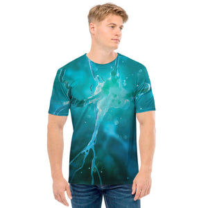 Blue Neurons In The Brain Print Men's T-Shirt