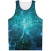 Blue Neurons In The Brain Print Men's Tank Top