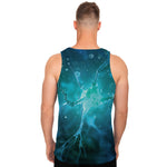 Blue Neurons In The Brain Print Men's Tank Top