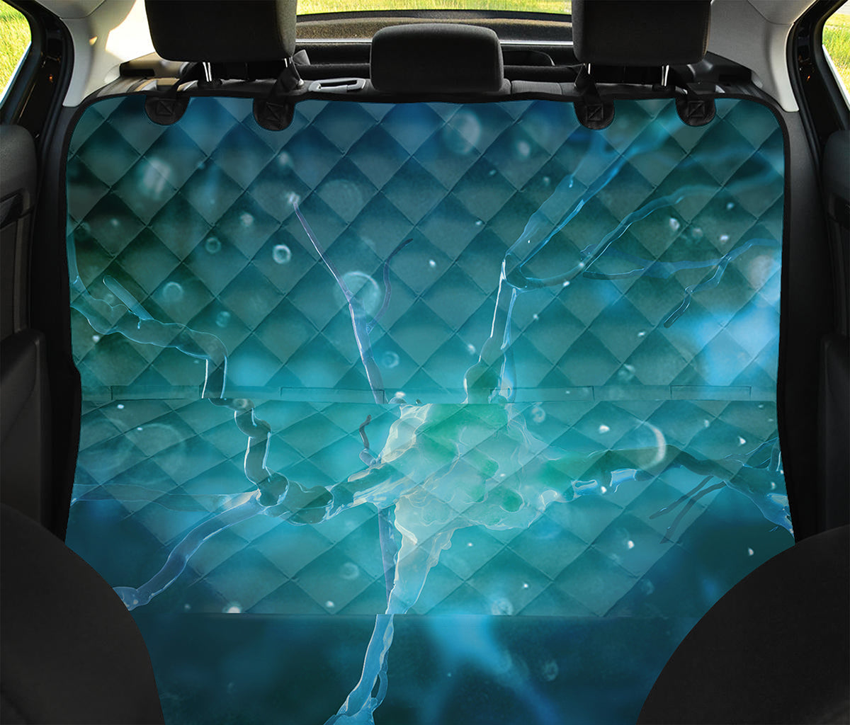 Blue Neurons In The Brain Print Pet Car Back Seat Cover