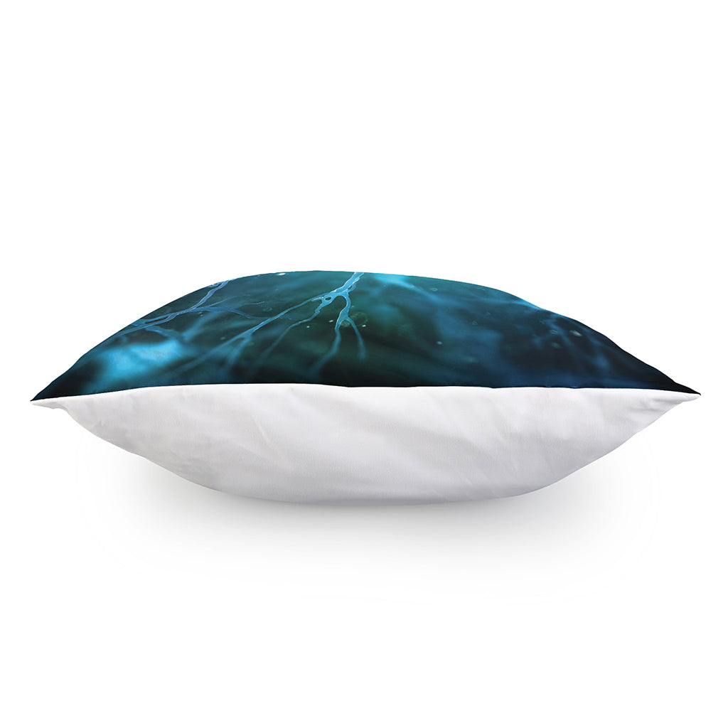 Blue Neurons In The Brain Print Pillow Cover