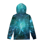 Blue Neurons In The Brain Print Pullover Hoodie