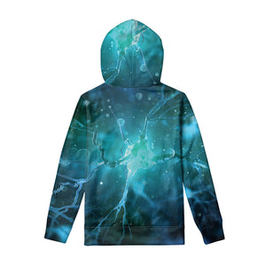 Blue Neurons In The Brain Print Pullover Hoodie