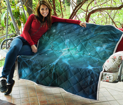 Blue Neurons In The Brain Print Quilt