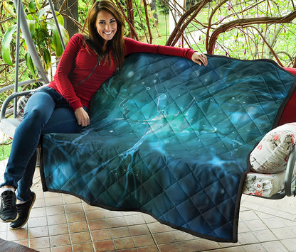 Blue Neurons In The Brain Print Quilt