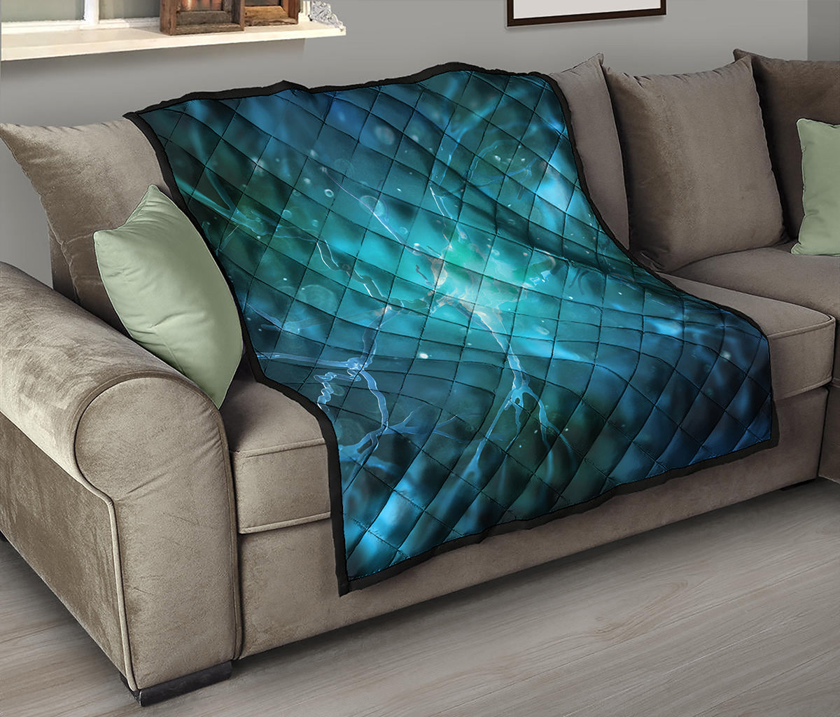 Blue Neurons In The Brain Print Quilt