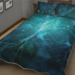 Blue Neurons In The Brain Print Quilt Bed Set