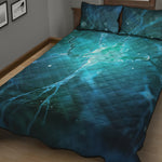 Blue Neurons In The Brain Print Quilt Bed Set