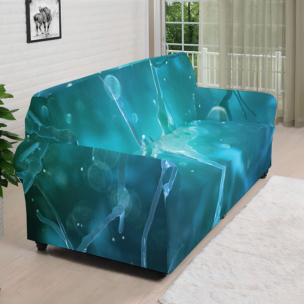 Blue Neurons In The Brain Print Sofa Cover