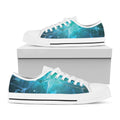 Blue Neurons In The Brain Print White Low Top Sneakers