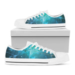 Blue Neurons In The Brain Print White Low Top Shoes