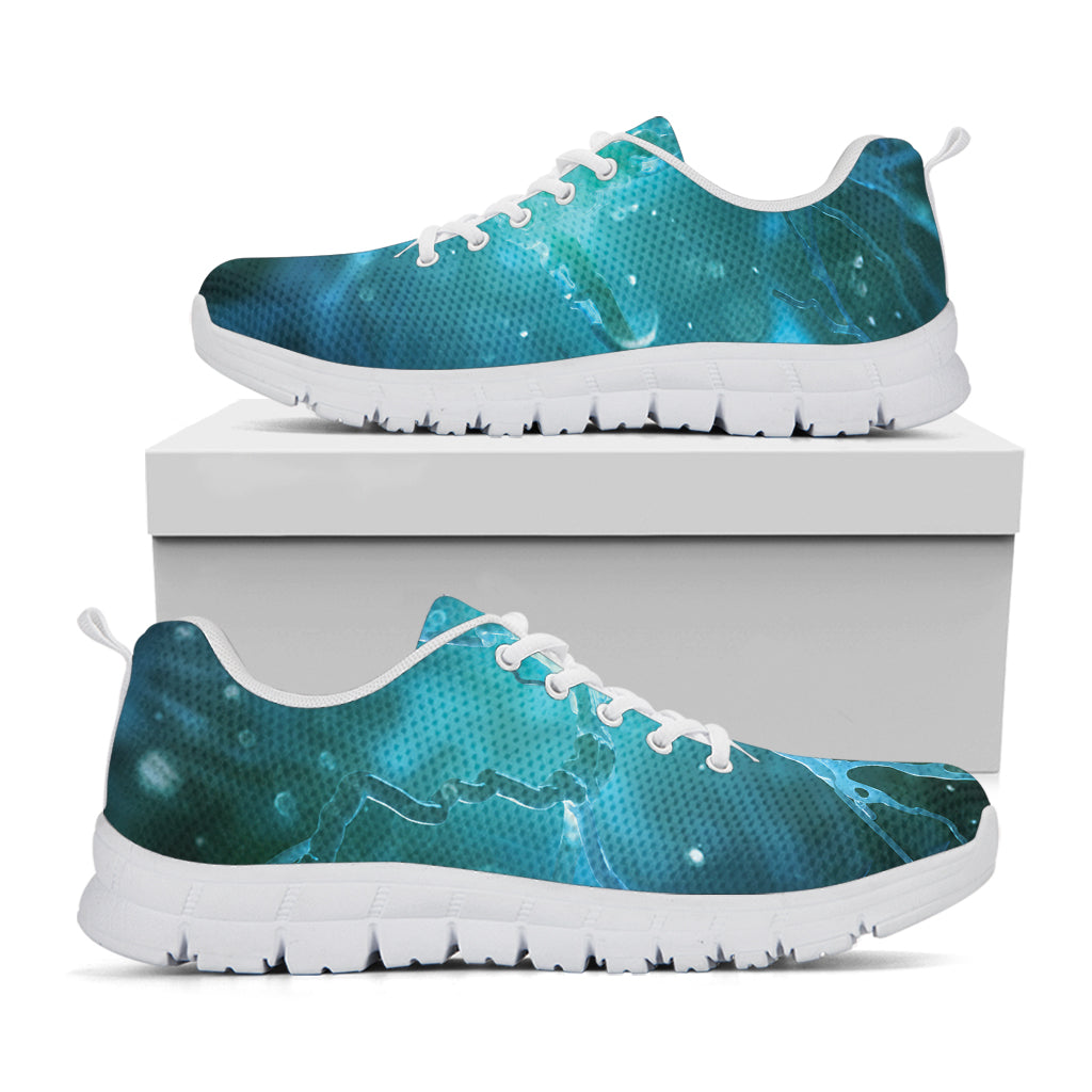 Blue Neurons In The Brain Print White Sneakers