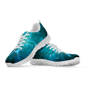 Blue Neurons In The Brain Print White Sneakers