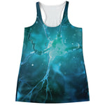 Blue Neurons In The Brain Print Women's Racerback Tank Top