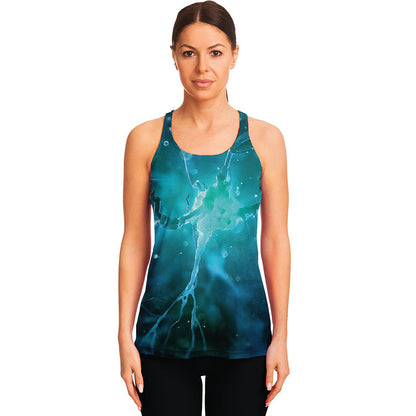 Blue Neurons In The Brain Print Women's Racerback Tank Top