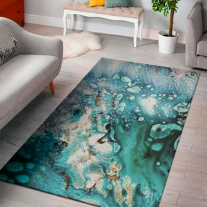 Blue Ocean Acid Melt Print Area Rug