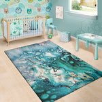 Blue Ocean Acid Melt Print Area Rug