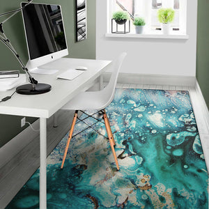 Blue Ocean Acid Melt Print Area Rug