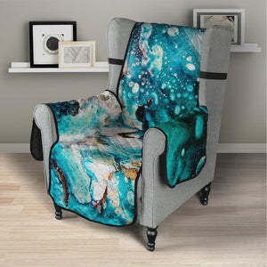 Blue Ocean Acid Melt Print Armchair Protector