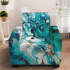 Blue Ocean Acid Melt Print Armchair Slipcover