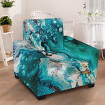 Blue Ocean Acid Melt Print Armchair Slipcover