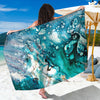 Blue Ocean Acid Melt Print Beach Sarong Wrap