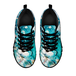 Blue Ocean Acid Melt Print Black Sneakers