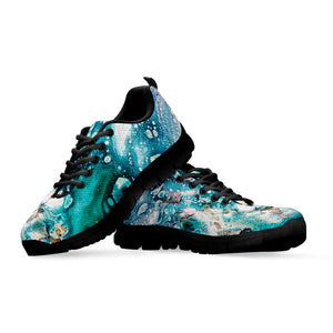 Blue Ocean Acid Melt Print Black Sneakers