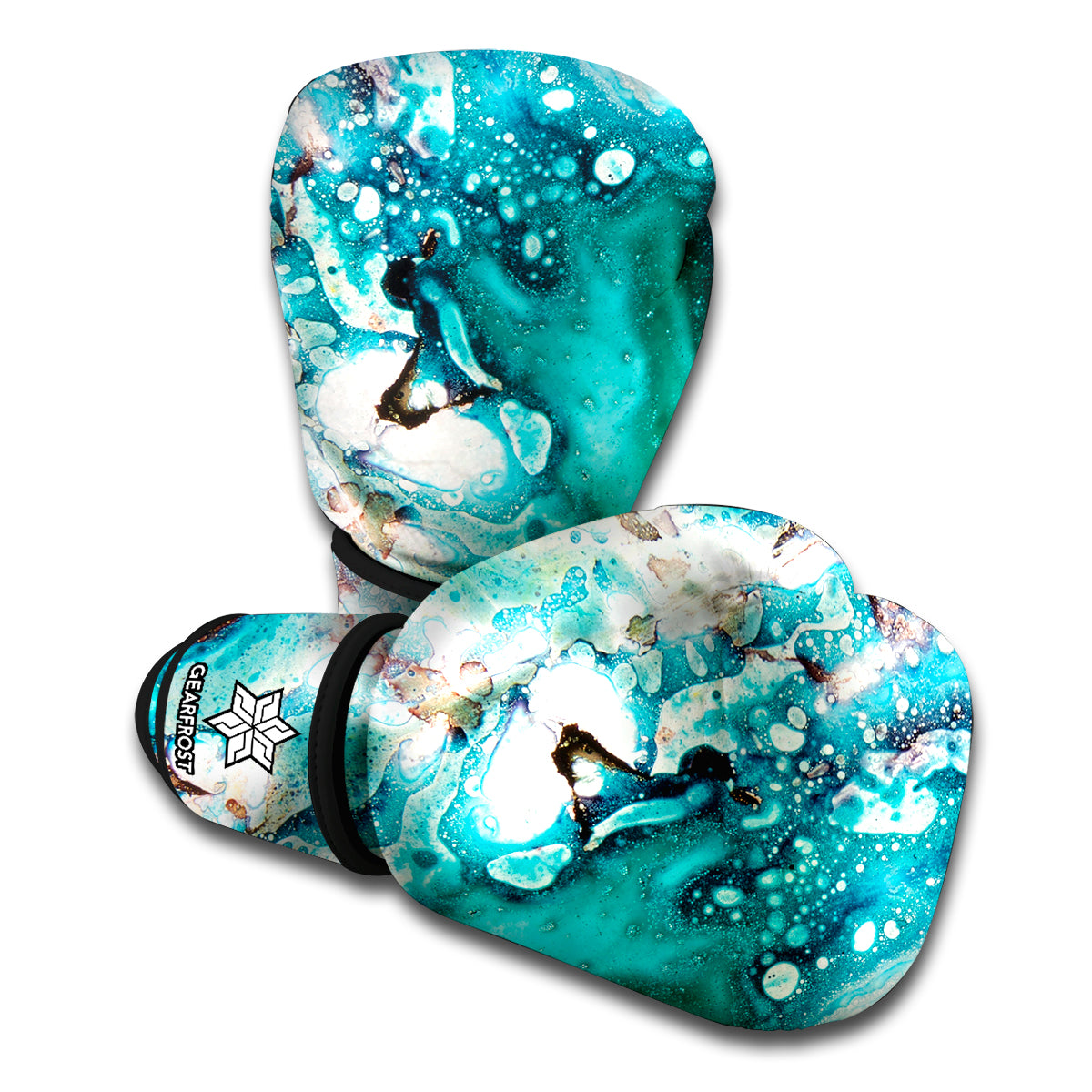 Blue Ocean Acid Melt Print Boxing Gloves