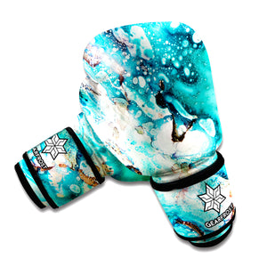 Blue Ocean Acid Melt Print Boxing Gloves