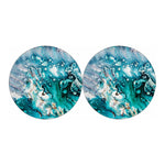 Blue Ocean Acid Melt Print Car Coasters