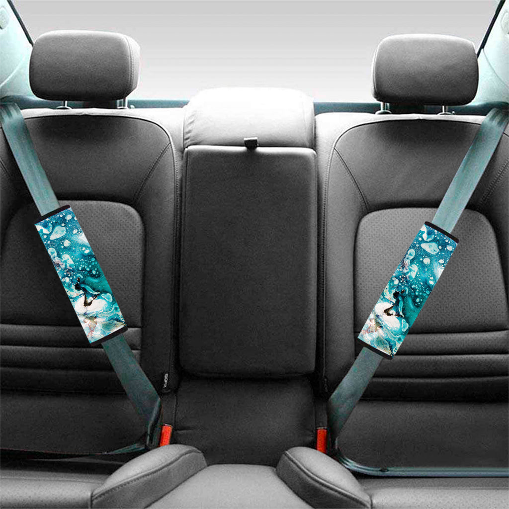 Blue Ocean Acid Melt Print Car Seat Belt Covers