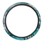 Blue Ocean Acid Melt Print Car Steering Wheel Cover