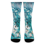 Blue Ocean Acid Melt Print Crew Socks