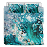 Blue Ocean Acid Melt Print Duvet Cover Bedding Set