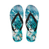 Blue Ocean Acid Melt Print Flip Flops