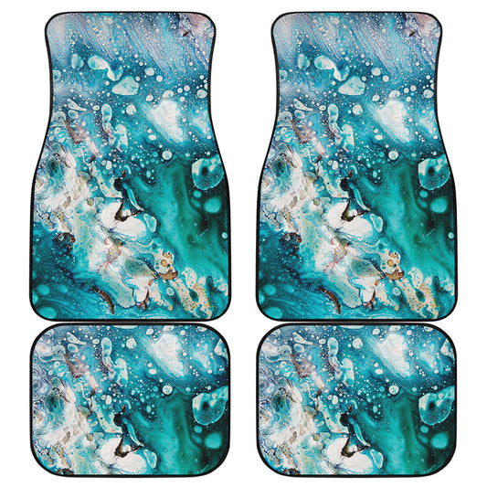 Blue Ocean Acid Melt Print Front and Back Car Floor Mats