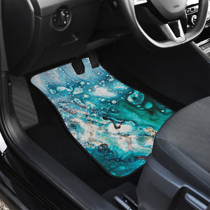 Blue Ocean Acid Melt Print Front and Back Car Floor Mats