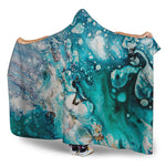 Blue Ocean Acid Melt Print Hooded Blanket