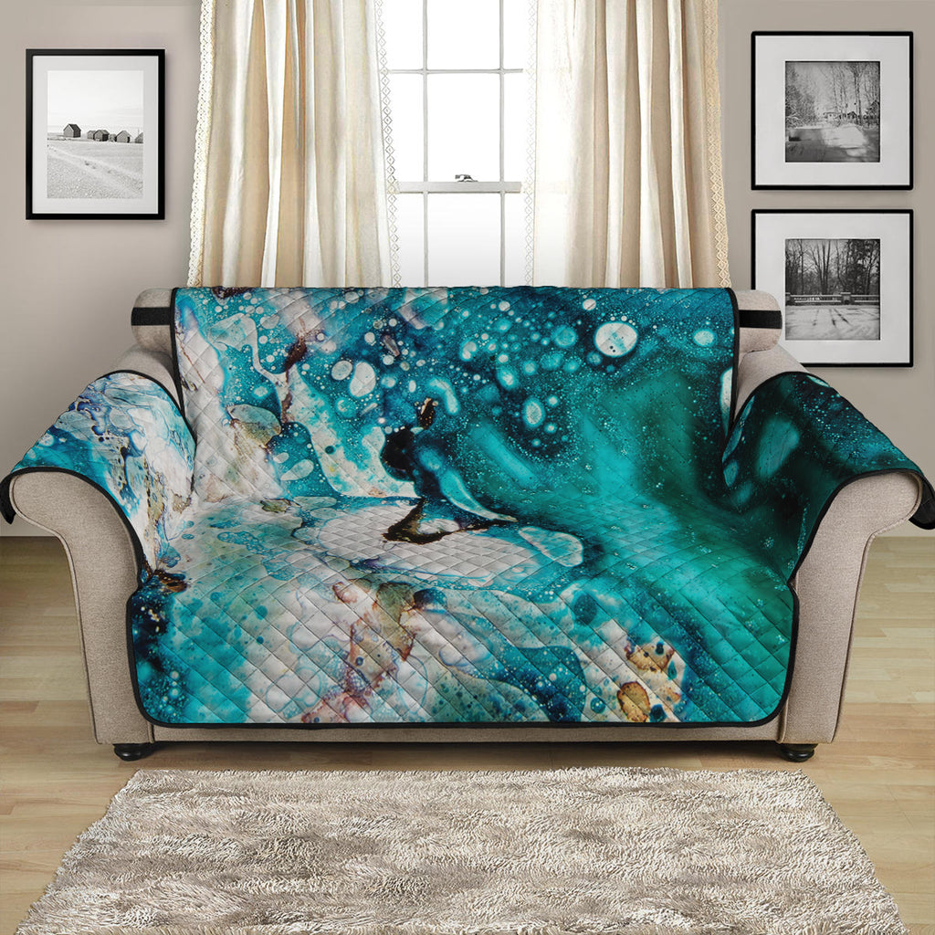 Blue Ocean Acid Melt Print Loveseat Protector