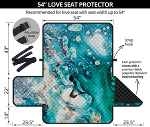 Blue Ocean Acid Melt Print Loveseat Protector