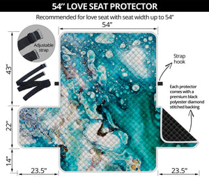 Blue Ocean Acid Melt Print Loveseat Protector