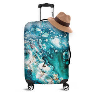 Blue Ocean Acid Melt Print Luggage Cover